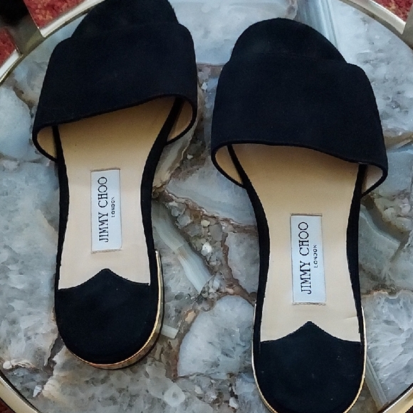Jimmy Choo Black Women's Slide Sandals - Picture 1 of 3